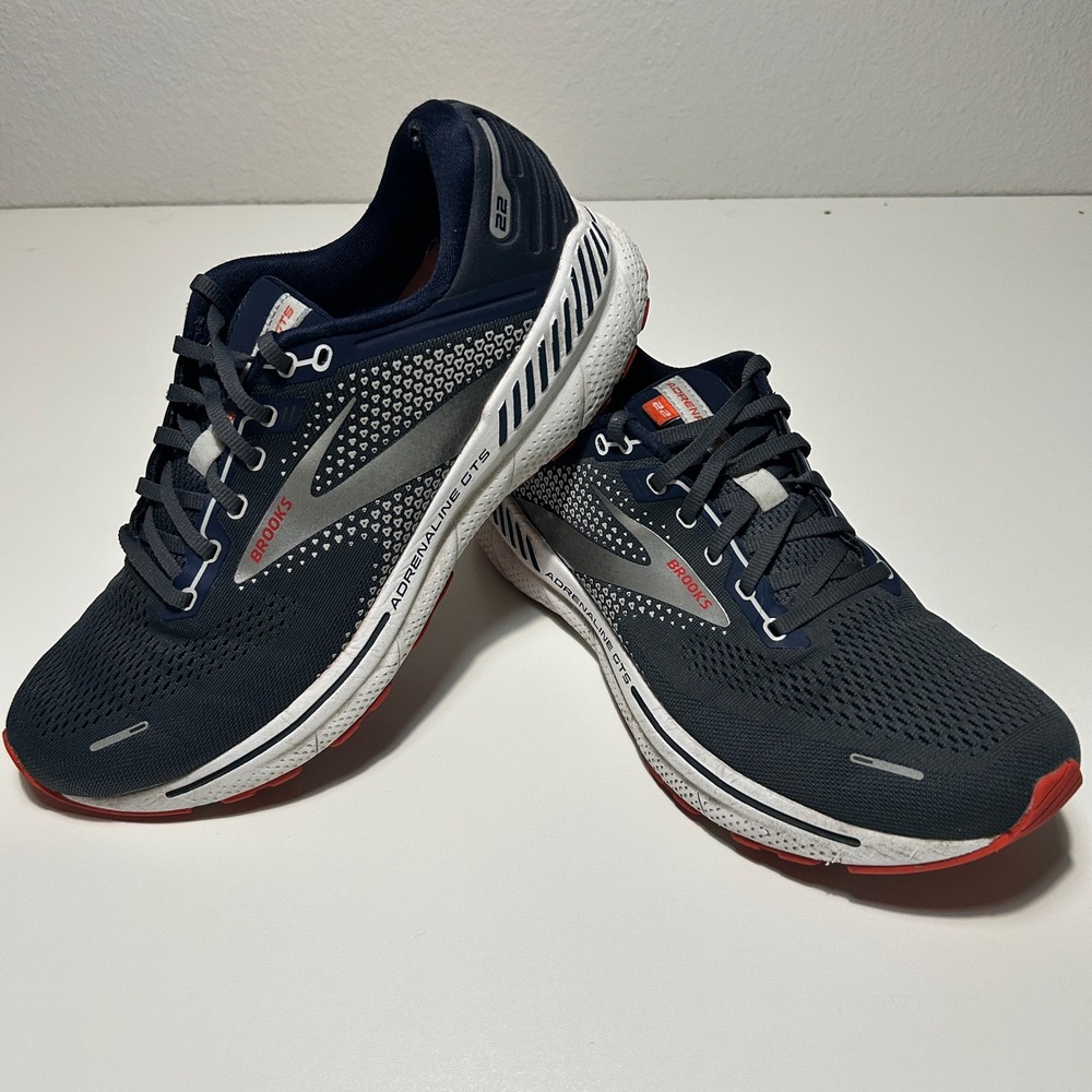 Brooks Adrenaline GTS 22 Mens Running Shoes Navy Blue Red 1103661D435 Size 11